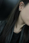 Parts of Four Stud Earrings 0.2 CT, Diamond Plate 1235-7-DA+DIA